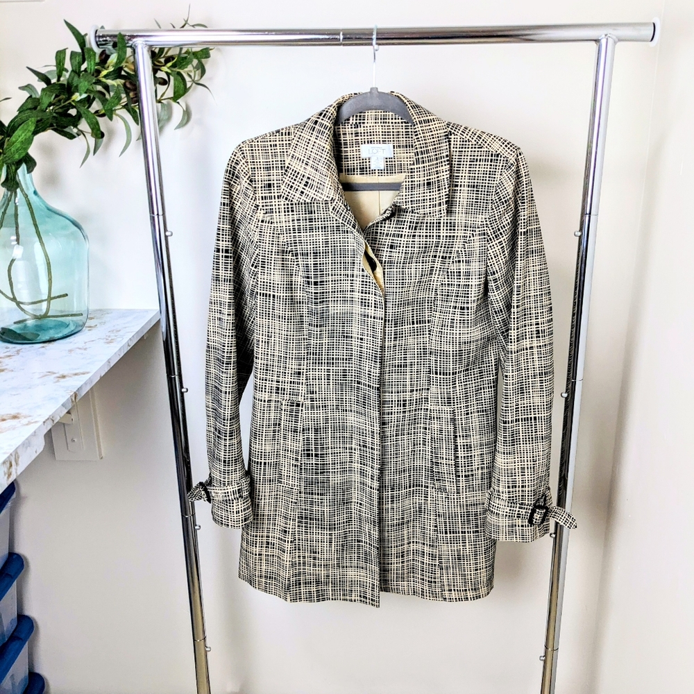 ⭐Loft Black And White Crosshatch Cool Weather Jacket Checks Small⭐